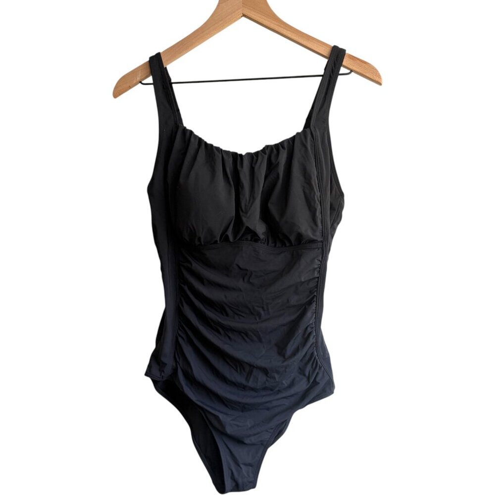 Aqua Eve Tummy Control One Piece Black Swimsuit Slimming XL